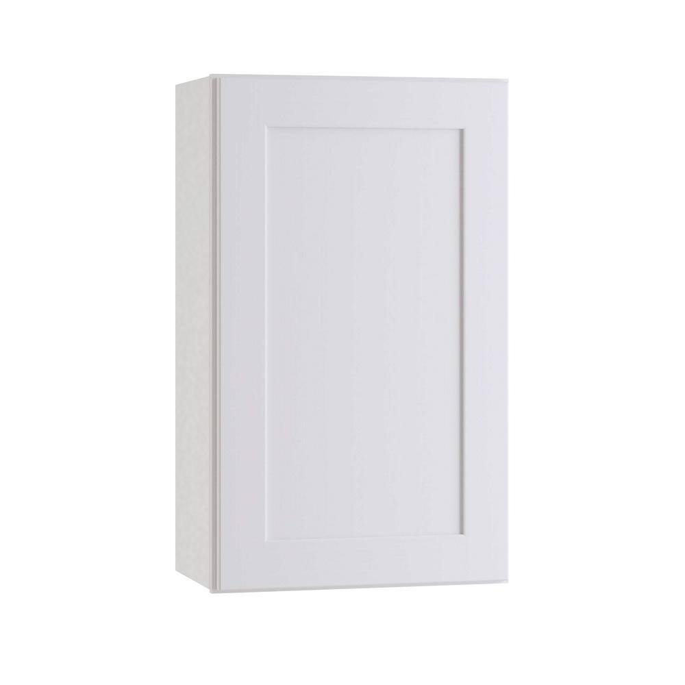 Home Decorators Collection Newport Assembled 18 x 30 x 12 in. Plywood Shaker Wall Kitchen Cabinet Left Soft Close in Painted Pacific White W1830L-NPW