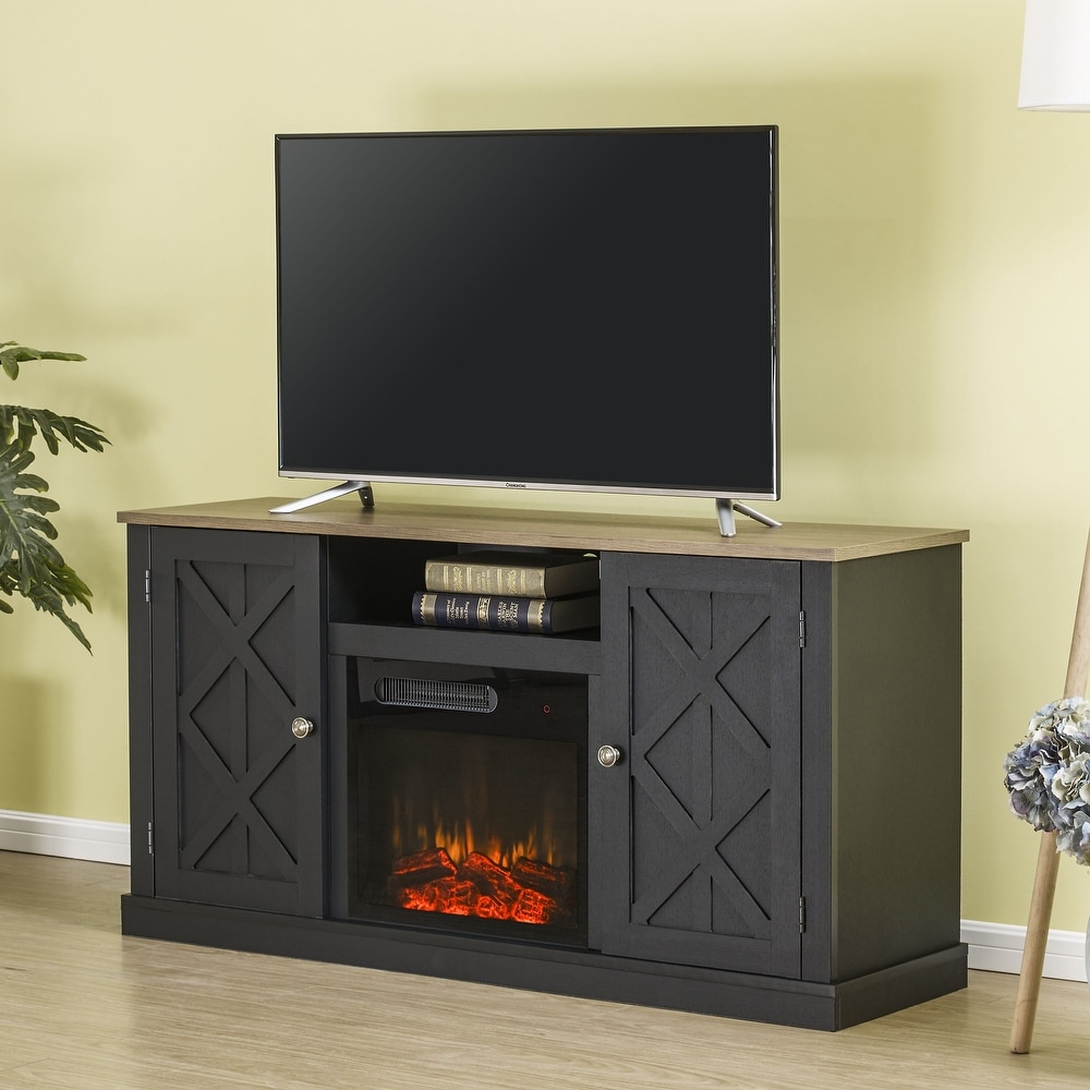 54 in. TV Stand Console for TVs up to 60 in. with Electric Fireplace   54\