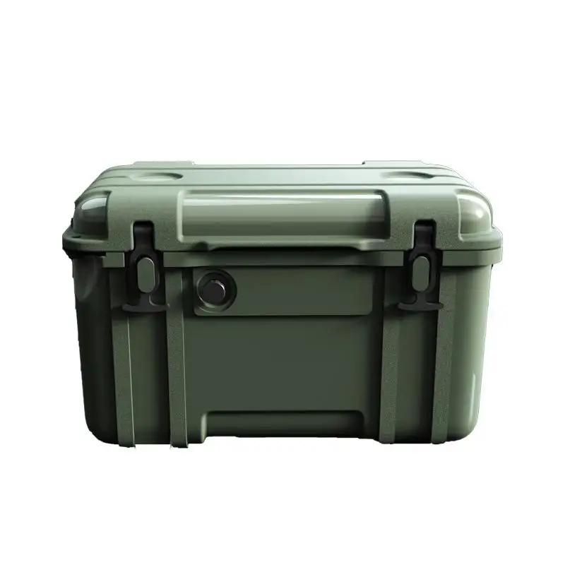 Customized outdoor portable olive green 25l fishing hard ice chest cooler box with handle for picnic camping