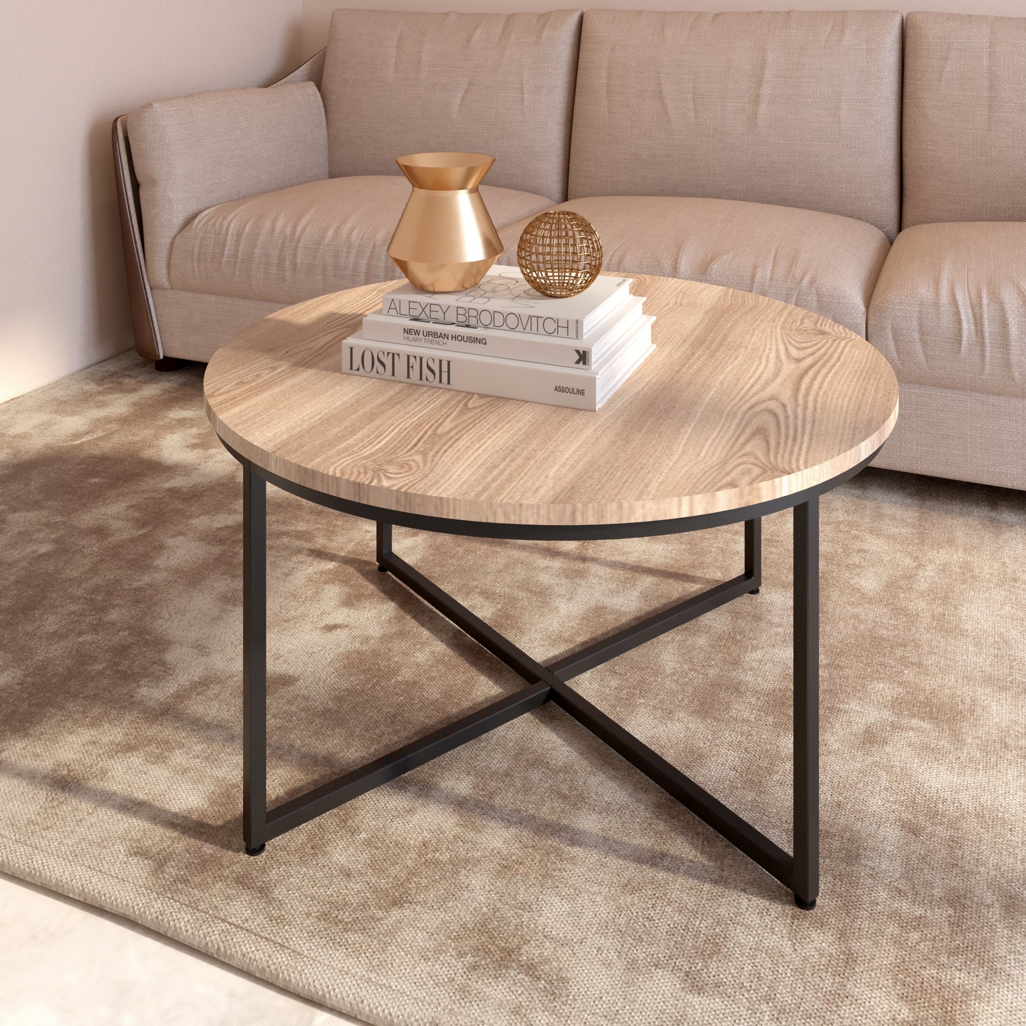 Modern Style TiramisuBest Round Metal Coffee Table