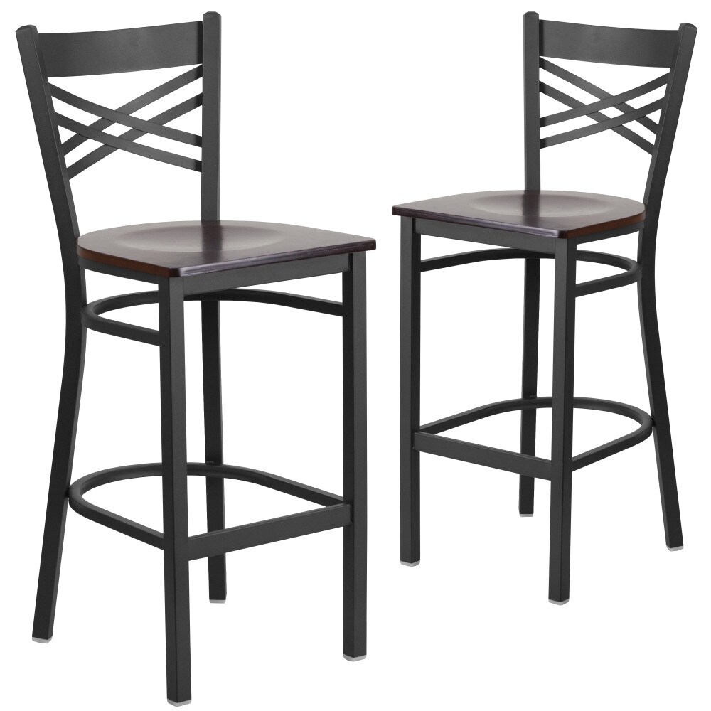 2 Pack ''X'' Back Metal Restaurant Barstool   17\