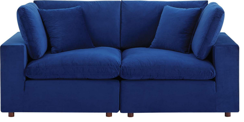 Wheatland Down Filled Overstuffed Loveseat   Contemporary   Loveseats   by HedgeApple  Houzz