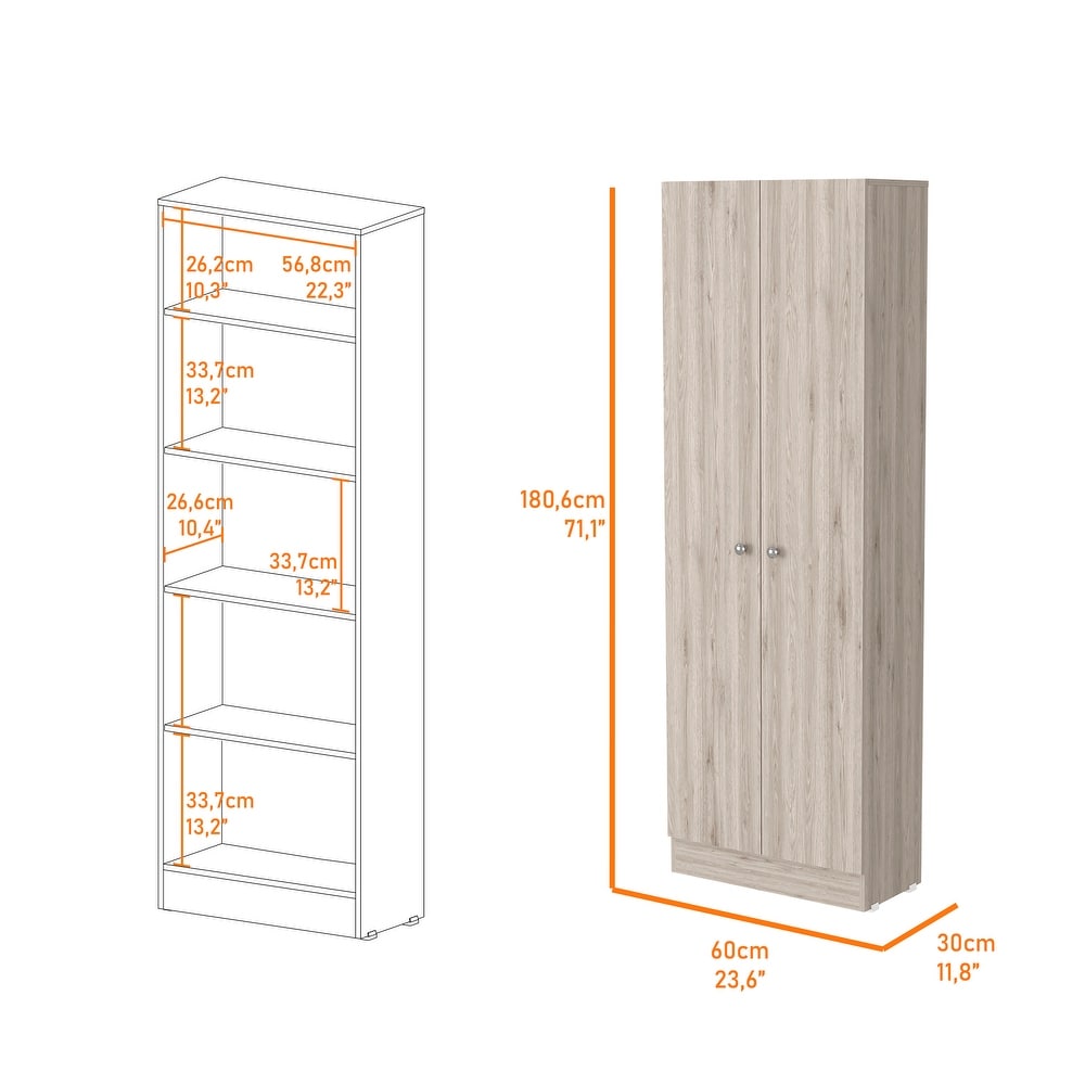 Simple Rectangle 2 Door Storage Tall Cabinet