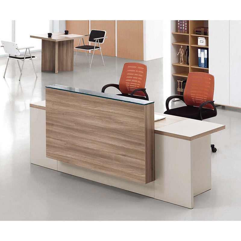 CONELLI Reception Desk  2.4M - Light Walnut