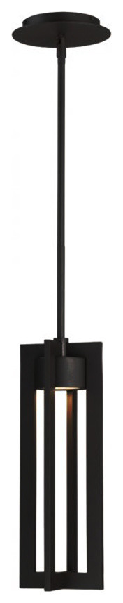 Chamber 16 quotLED Outdoor Pendant 3000K  Black   Transitional   Outdoor Hanging Lights   by Buildcom  Houzz