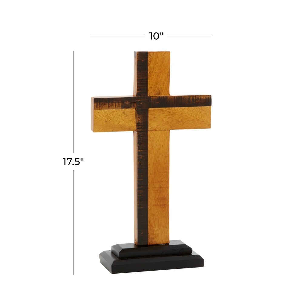 Brown Wood Rustic Wall Decor Cross 16 x 10   10 x 4 x 18