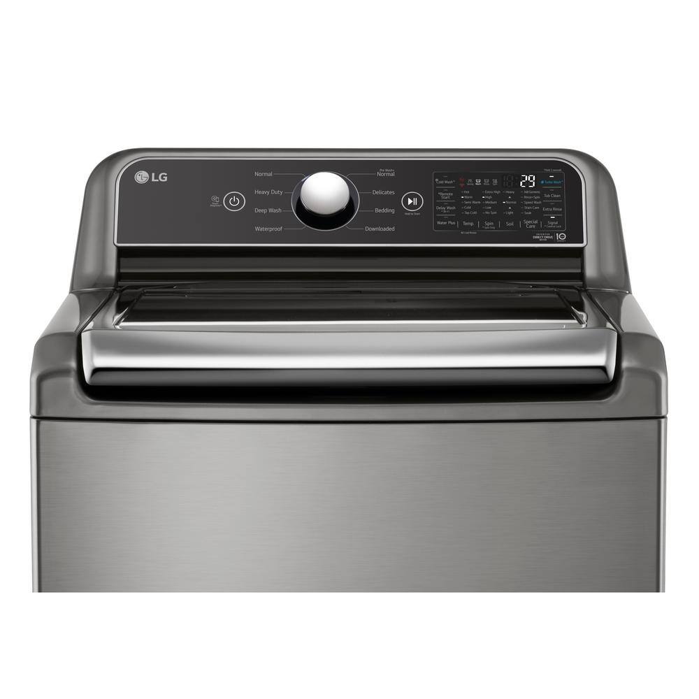 LG 5.5 Cu. Ft. SMART Top Load Washer in Graphite Steel with Impeller NeveRust Drum and TurboWash3D Technology WT7400CV