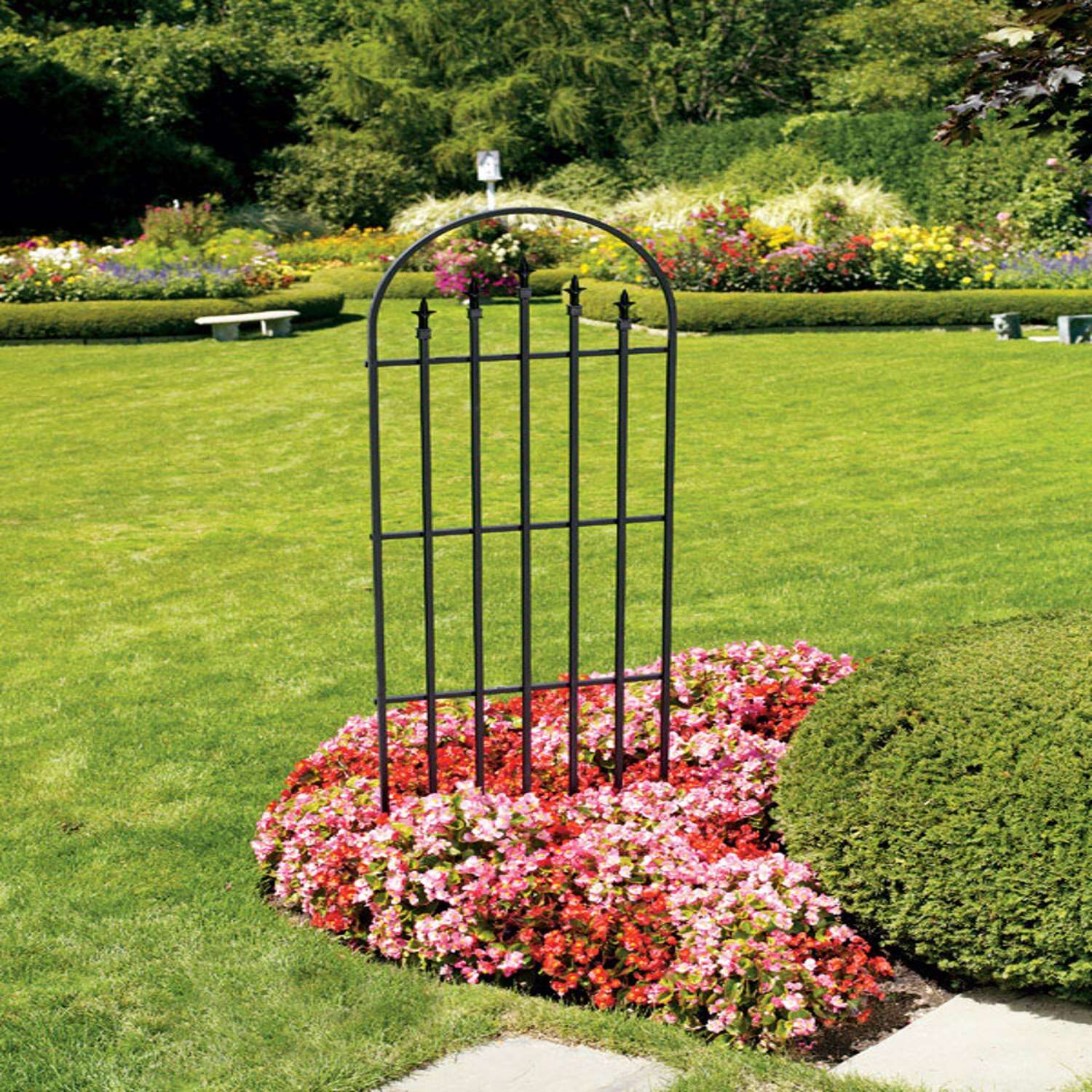 Panacea 80 in. H Black Steel Trellis