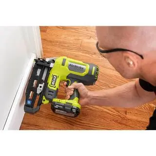 RYOBI ONE+ 18V 16-Gauge Cordless AirStrike Finish Nailer with 1.5 Ah Battery and Charger