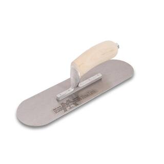 MARSHALLTOWN 12 in. x 3-12 in. Exposed Rivet PoolSaver Trowel - Curved Wood Handle SP12PR5