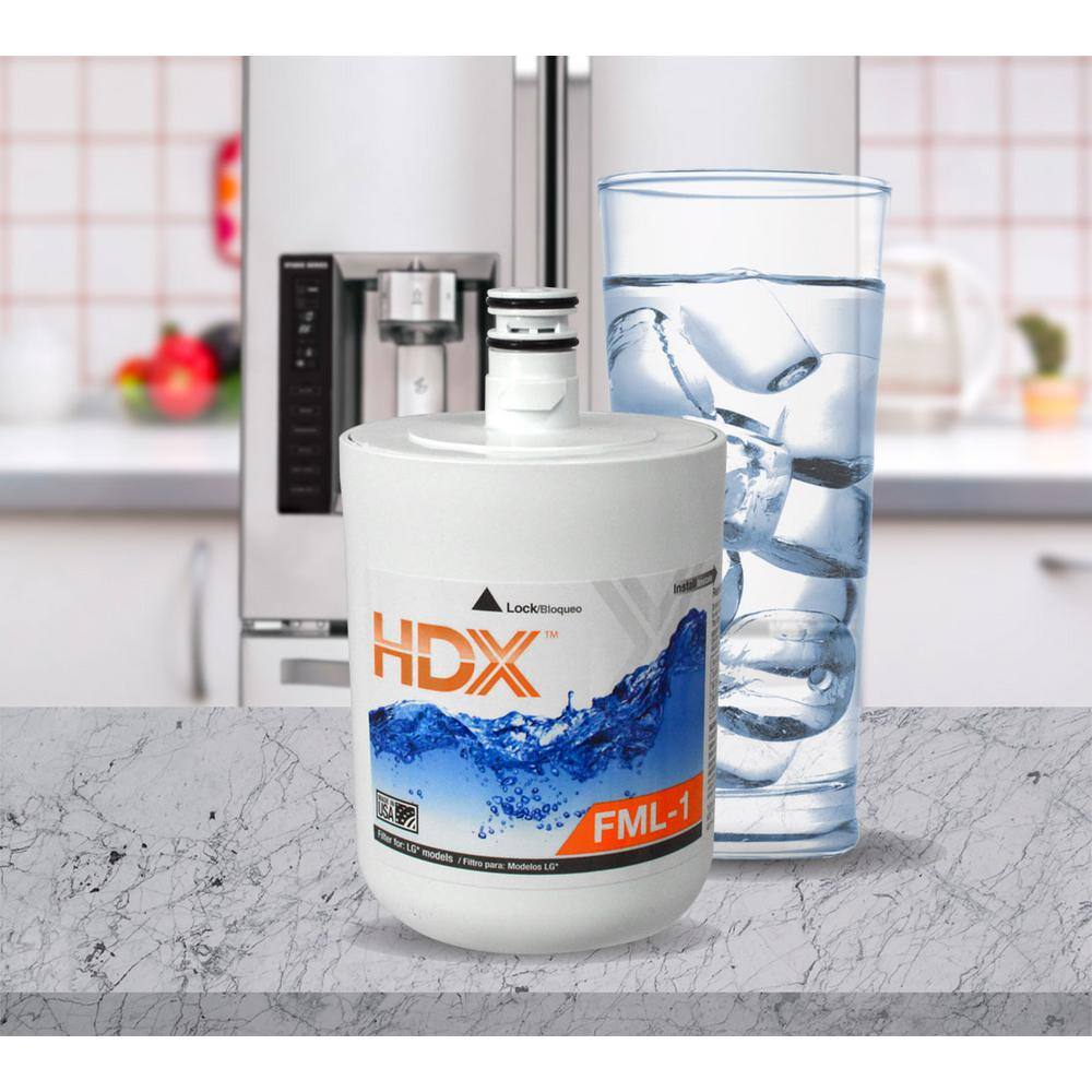 HDX FML-1 Premium Refrigerator Water Filter Replacement Fits LG LT500P (2-Pack) 107013