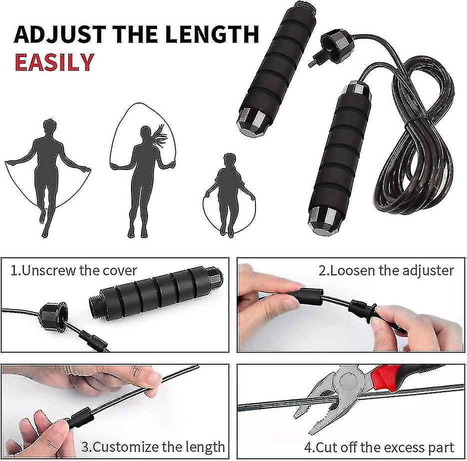 Adult Jump Rope， Adjustable Rolling Jump Rope For Boxing， Crossfit， Sport， Aerobic Training Fitness Equipment