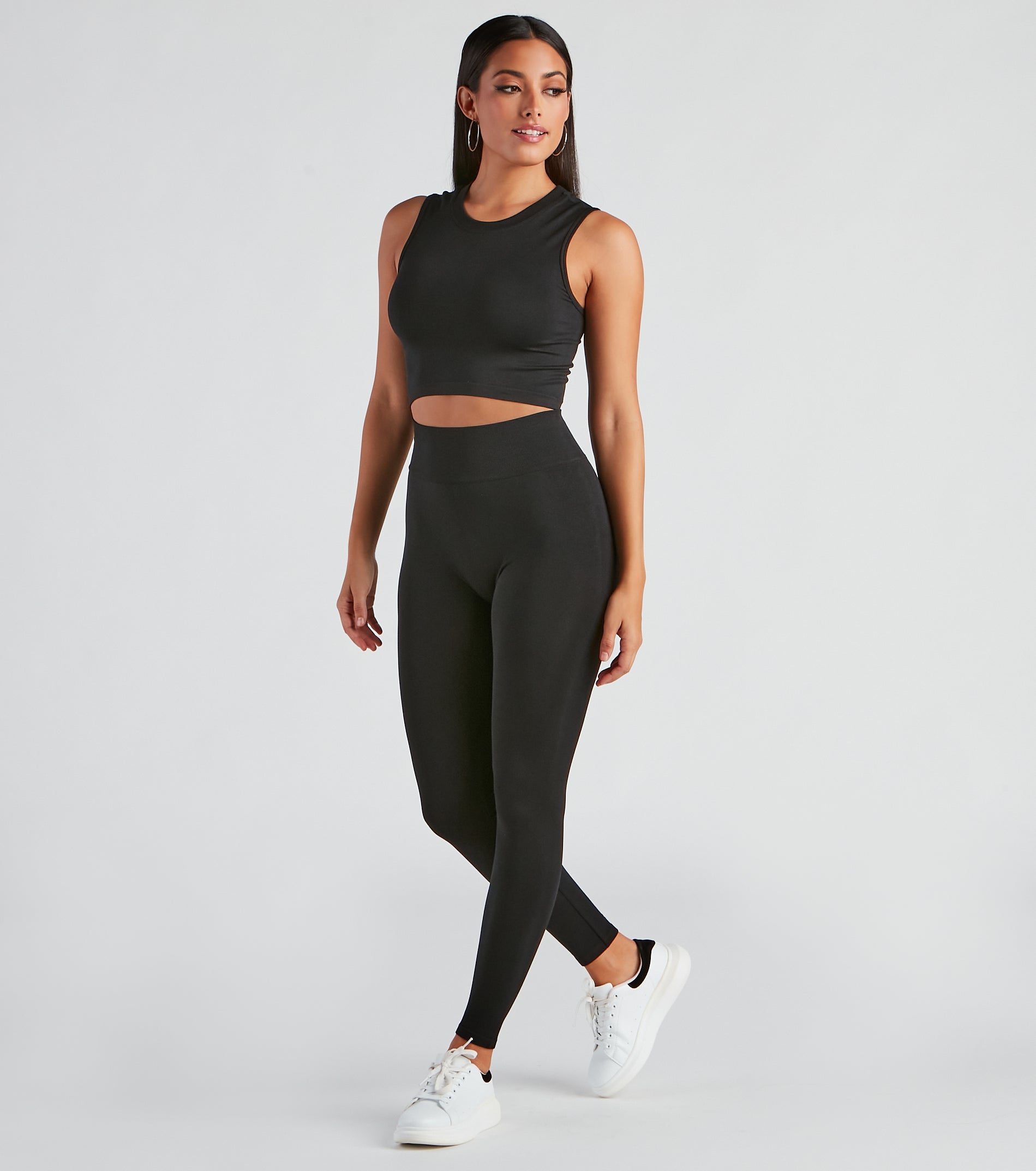 Smooth And Seamless Crop Top And Leggings Set