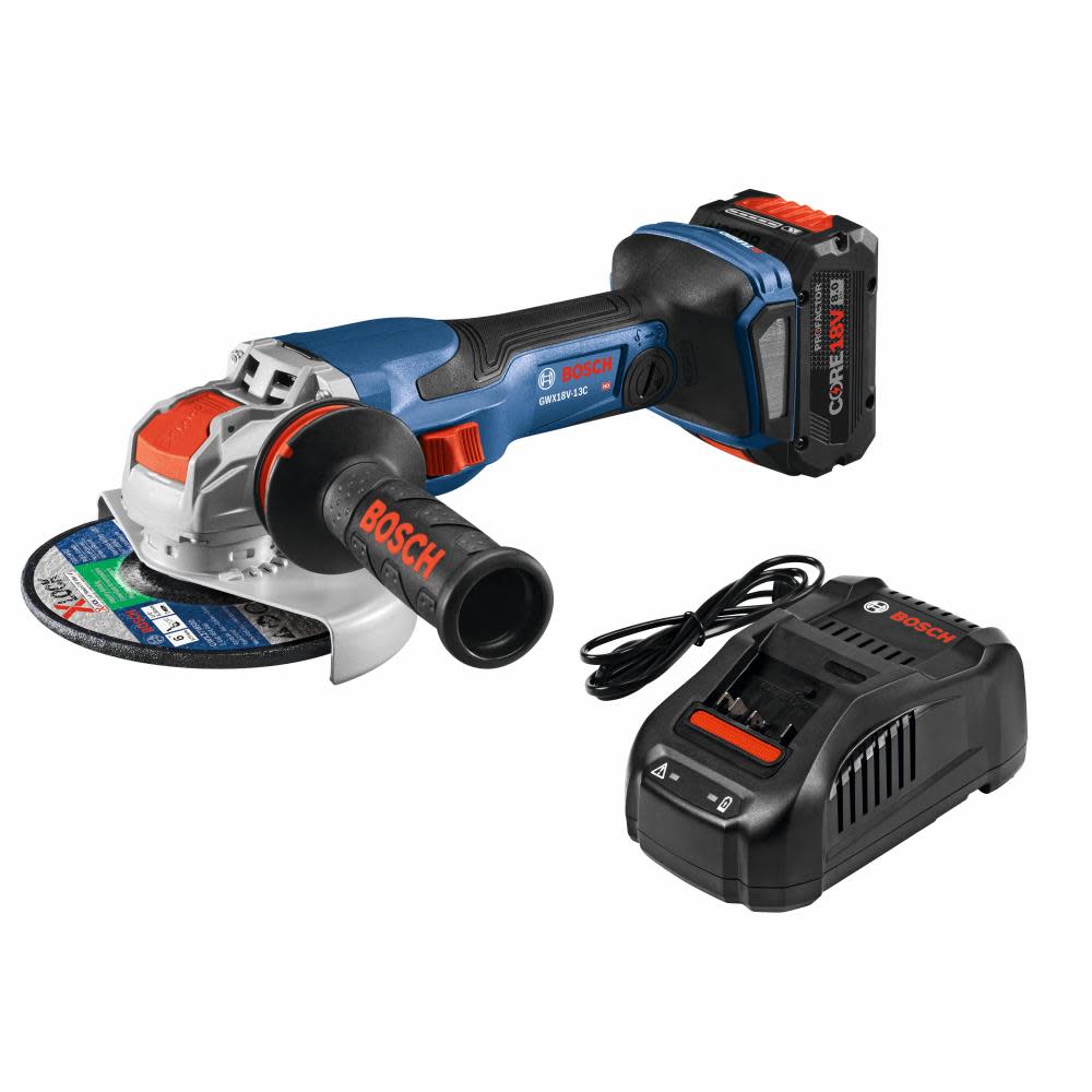 Bosch PROFACTOR 18V Spitfire X-LOCK Connected-Ready 5 – 6 Angle Grinder Kit with 1 CORE18V 8.0 Ah PROFACTOR Performance Battery ;