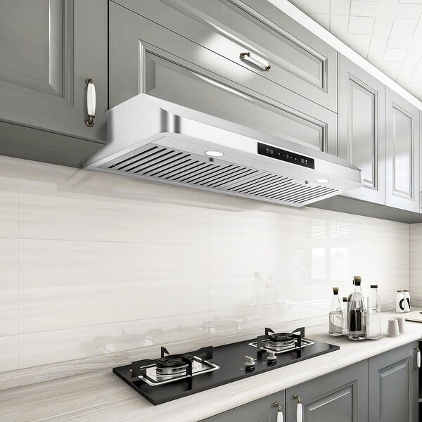 30'' Under Cabinet Stainless Steel Single Motor Range Hood with LED Screen Finger Touch Control