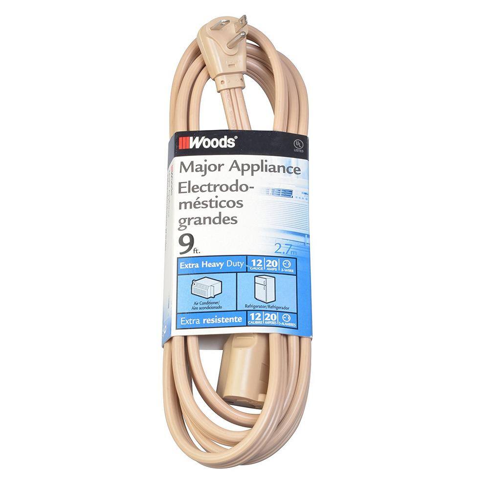 Southwire 9 ft. 12-Gauge 20 Amp Extra Heavy Duty Major Appliance Cord Beige 568