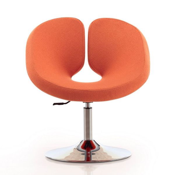 Perch Adjustable Chair in Orange and Polished Chrome (Set of 2)