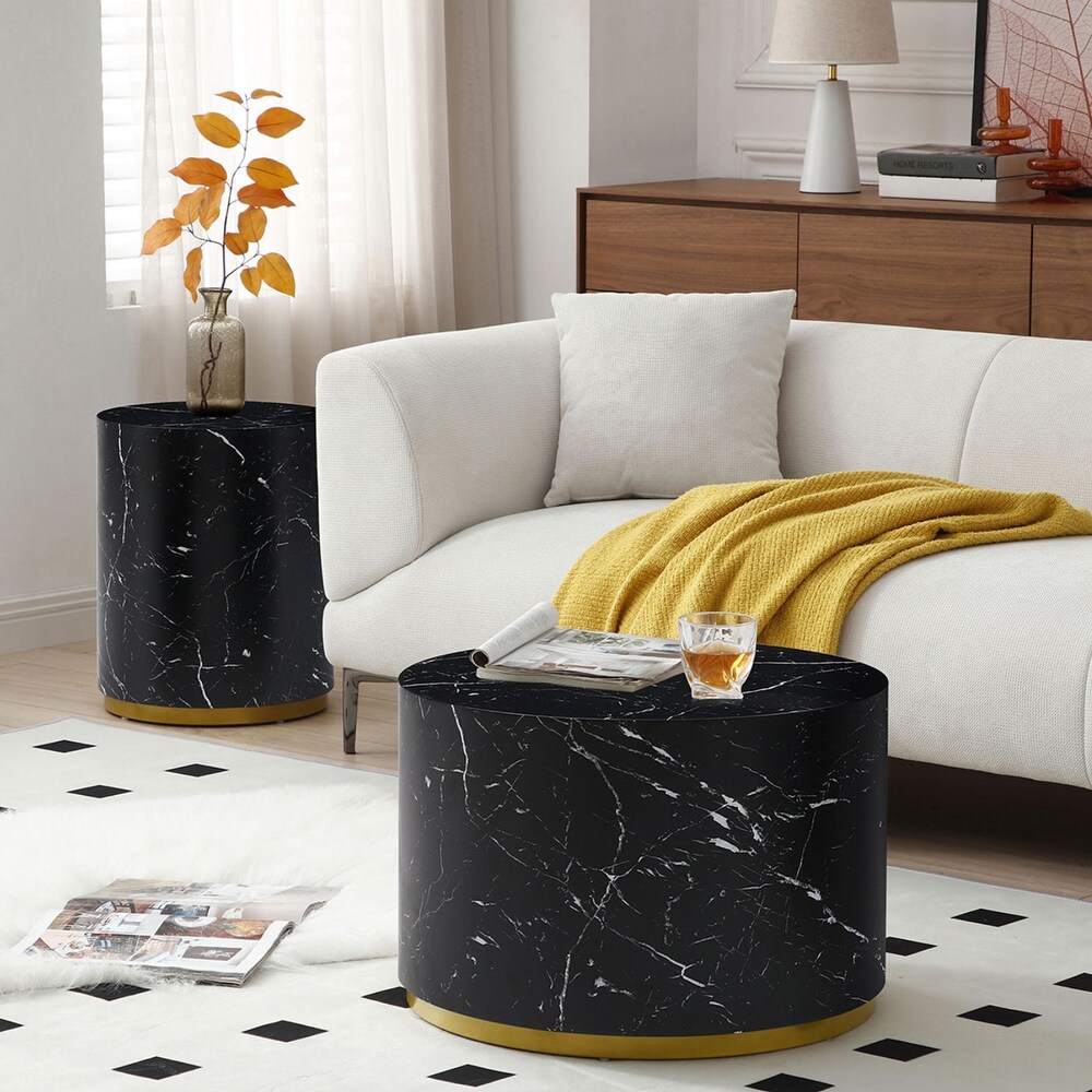 Marble Williamspace Fully Assembled Round Side Coffee Table For Living Room