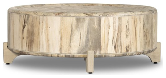 Nage Coffee Table Bleached Mahogany  Whitewashed Spalted Primavera   Farmhouse   Coffee Tables   by Rustic Home Furniture Deco  Houzz