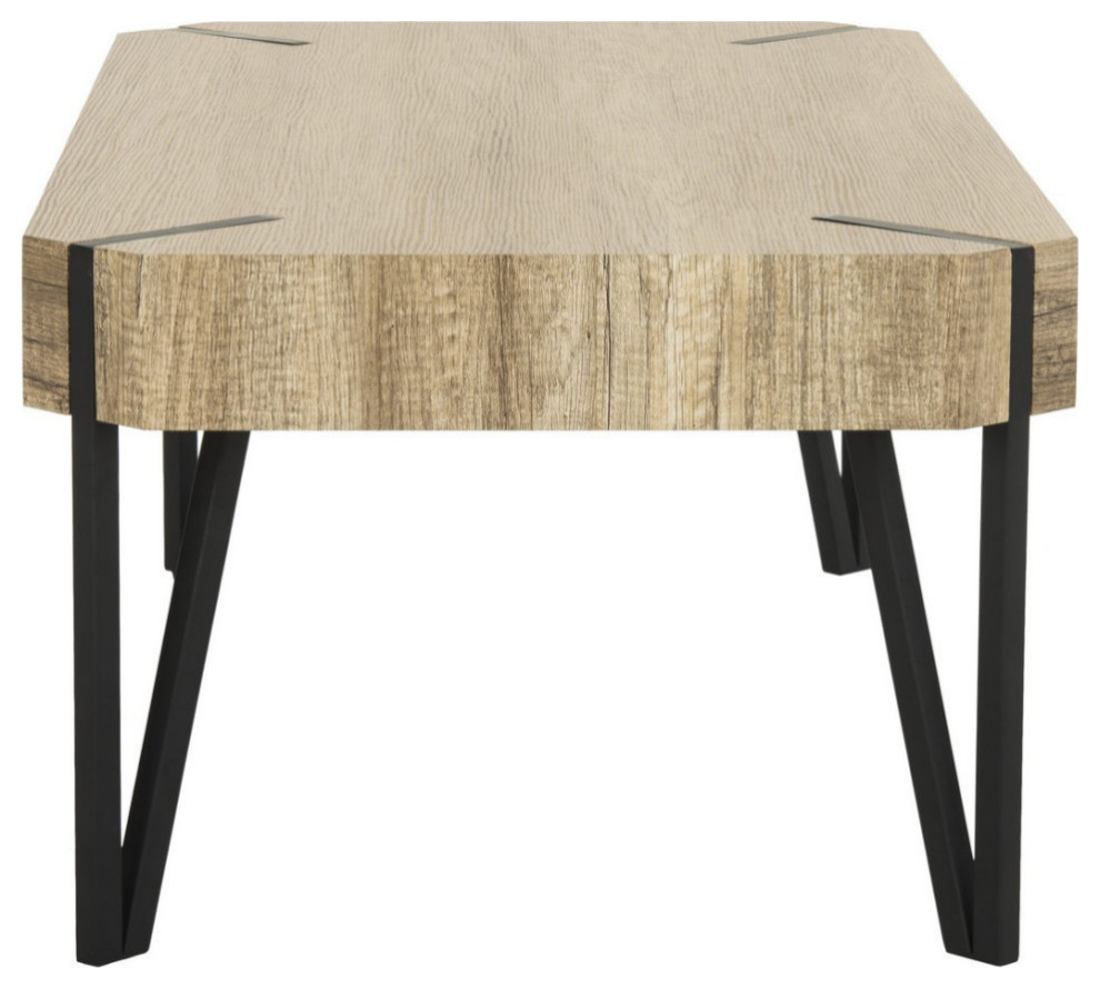 Nesa Rustic Midcentury Wood Top Coffee Table  Multi Brown   Industrial   Coffee Tables   by Rustic Home Furniture Deco  Houzz