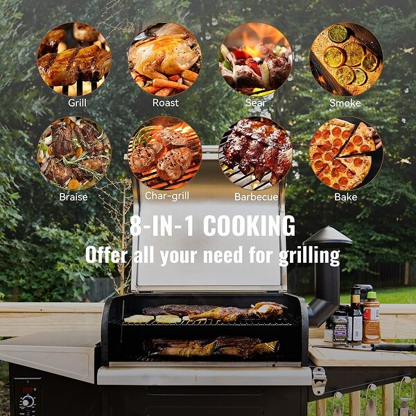 Z GRILLS Grill and Smoker 8 in 1 Grill Wood Pellet Grill and Electric Smoker BBQ Combo with Auto Temperature Control