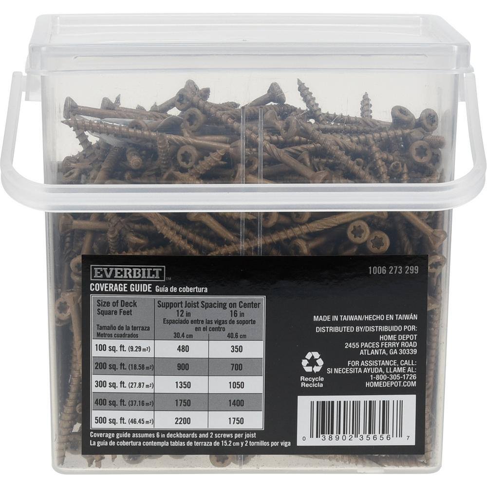 Everbilt #9 x 2-12 in. Star Drive Flat Head Exterior Wood Screws 5 lbs.-Box (501-Piece) 117354