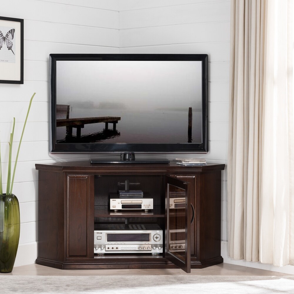 Chocolate Oak 46 inch Corner TV Console