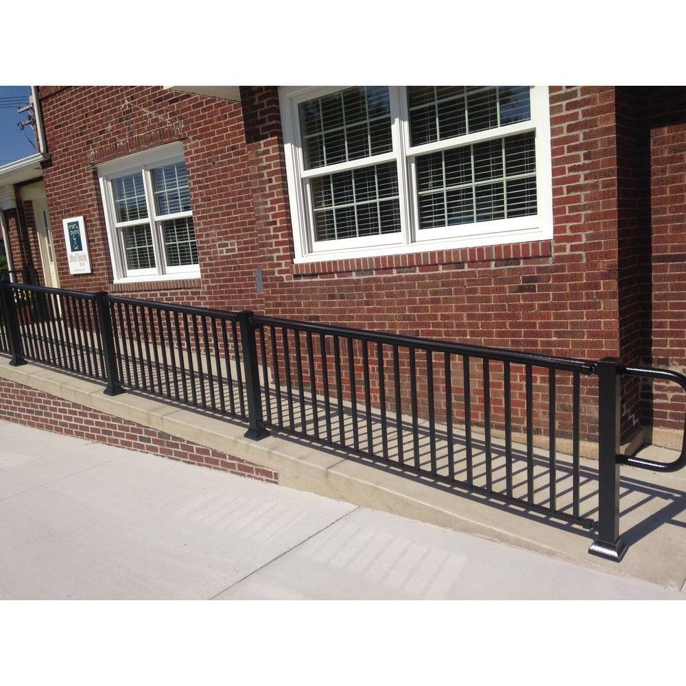 EZ Handrail Textured Black Aluminum Hand Rail End Loop EZA300-HB