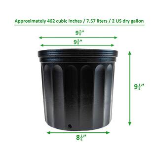 Hydroponics Organic 2 Gal. Plastic Nursery Pots (7.57 l) 20-Pack VHPP200-20