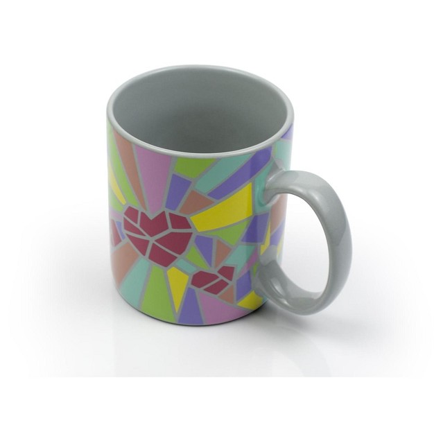 Toynk 2020 Sidewalk Chalk Inspired Mosaic Heart Ceramic Coffee Mug Holds 16 Ounces