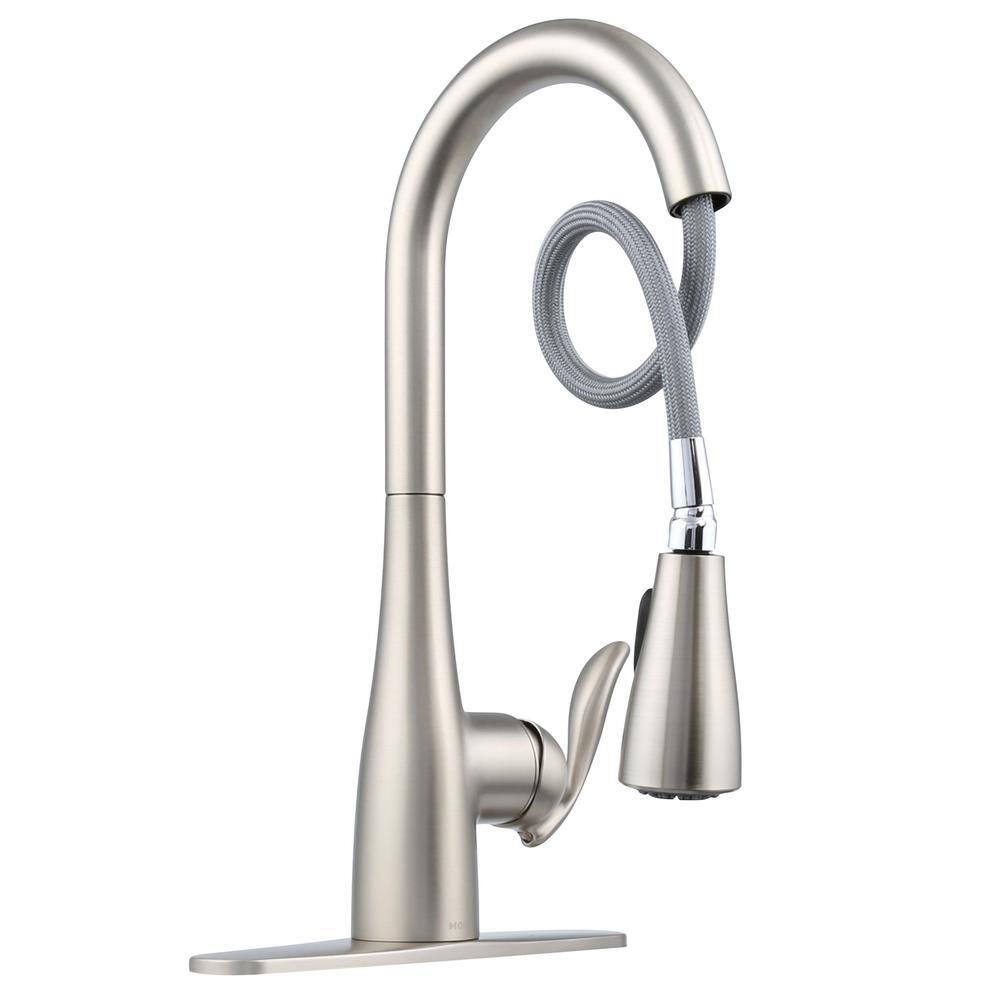 MOEN Arbor Single-Handle Pull-Down Sprayer Kitchen Faucet with Power Boost in Spot Resist Stainless 7594SRS