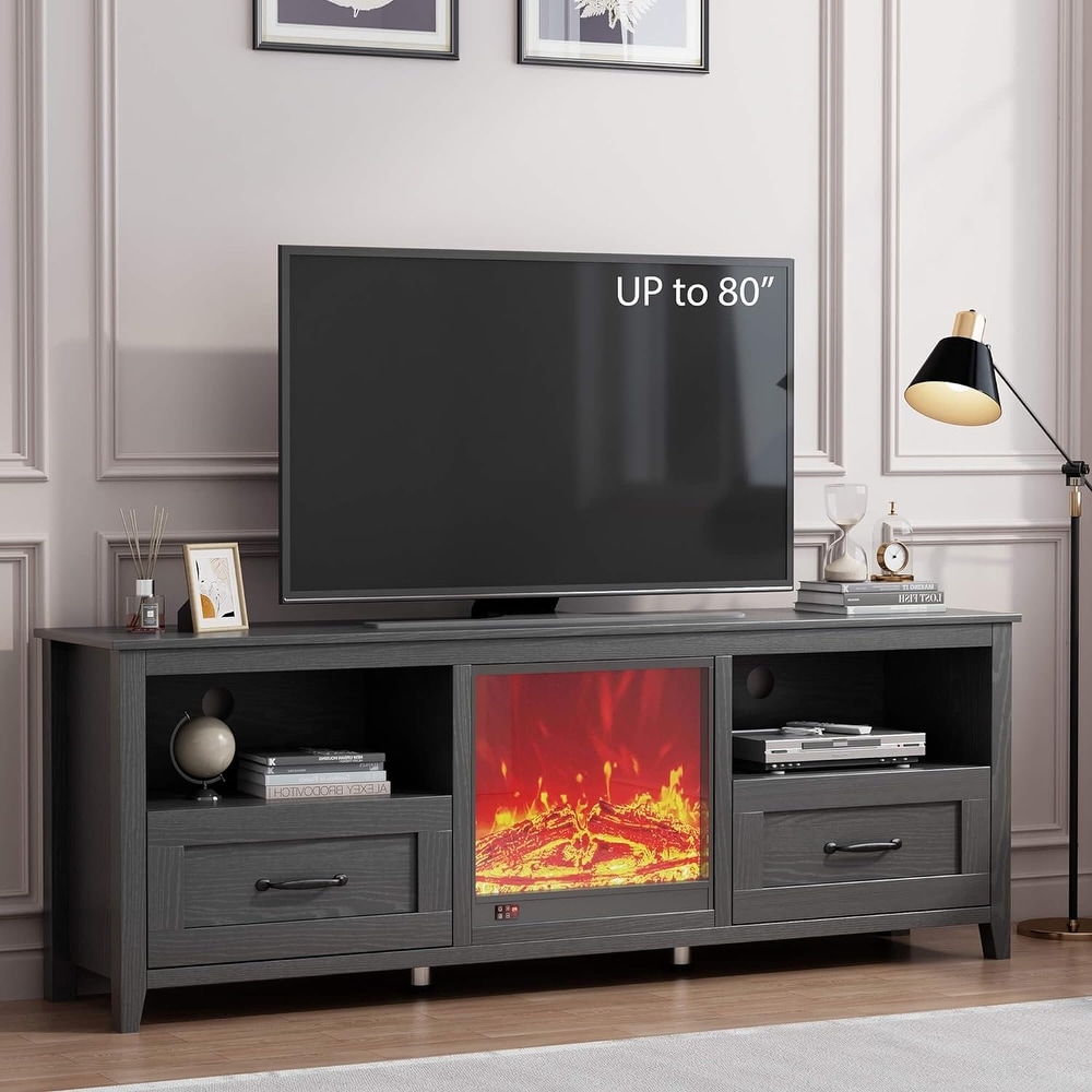 Built in Electric Fireplace with Remote Control for TV Stand