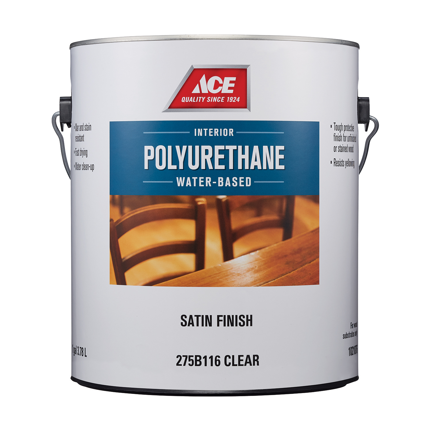 Ace Satin Clear Water-Based Polyurethane Wood Finish 1 gal