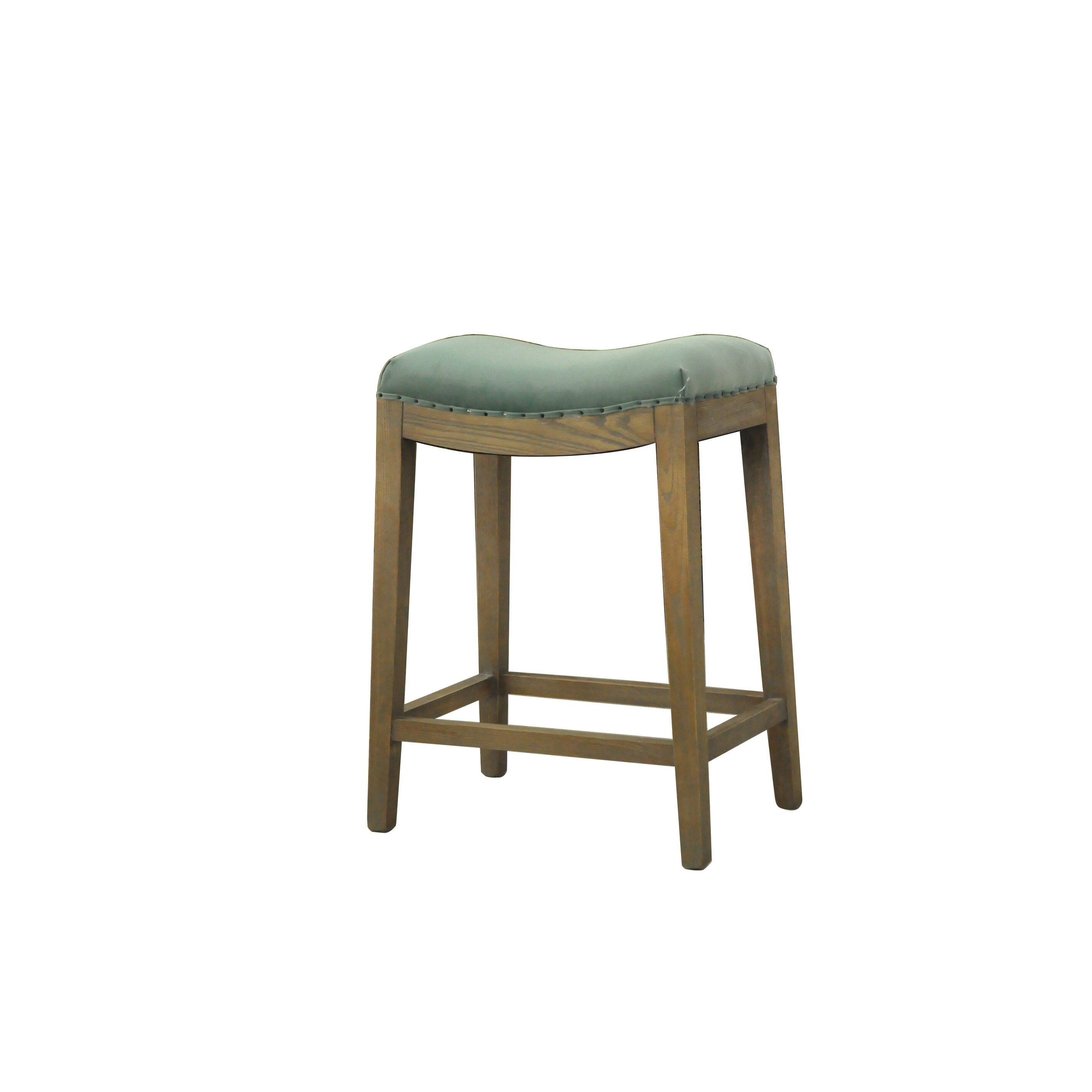 Zika Modern French Style Bar Stool-Blue Velvet