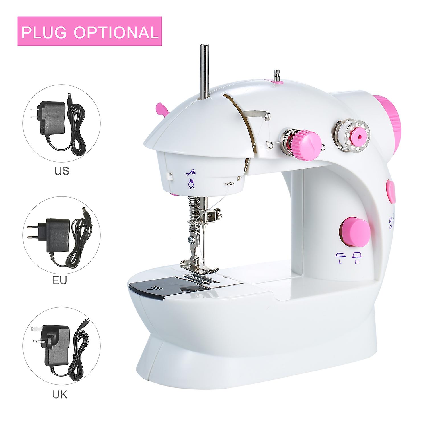 Mini Sewing Machine Adjustable 2-speed Double Thread Portable Electric Household Multifunction Sewing Machin With Lights And Cutter Foot Pedal For Hou