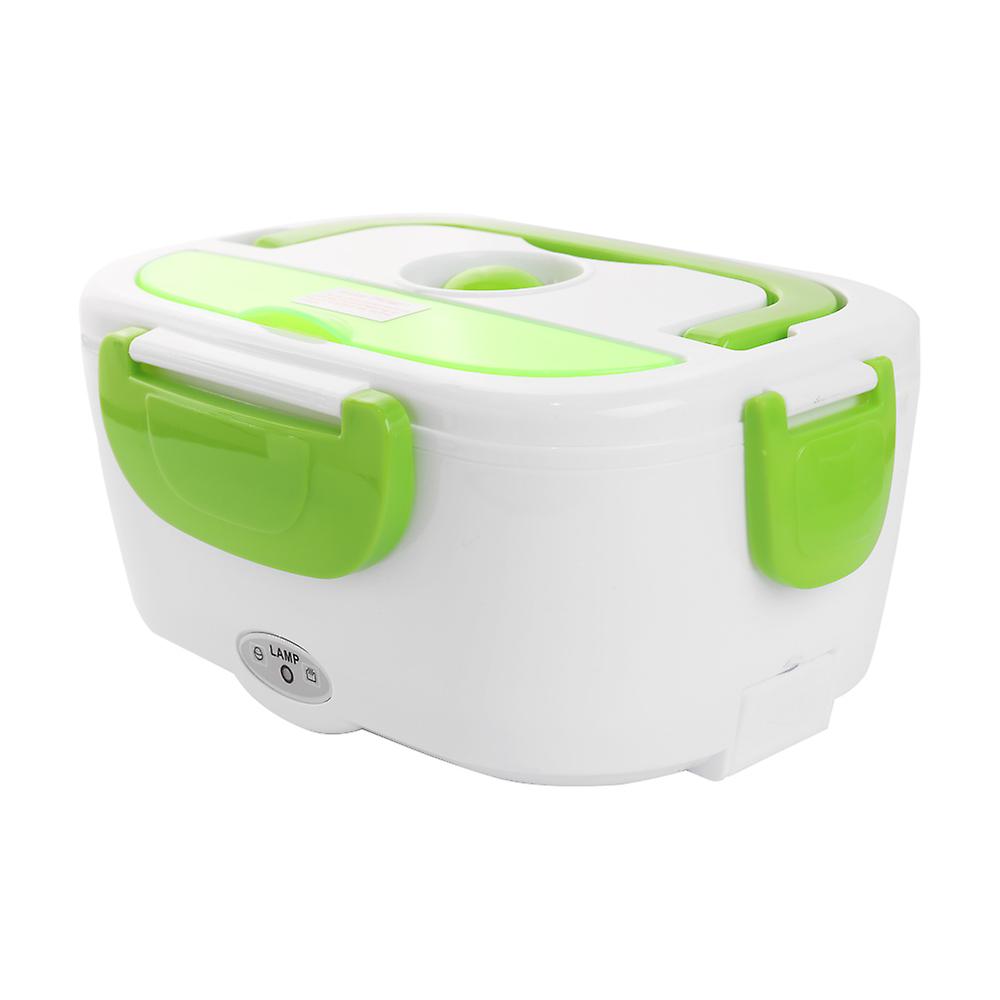 Green Us Plug Multifunctional Portable Electric Heating One-piece Separated Lunch Box Food Container Warmer With A Spoon