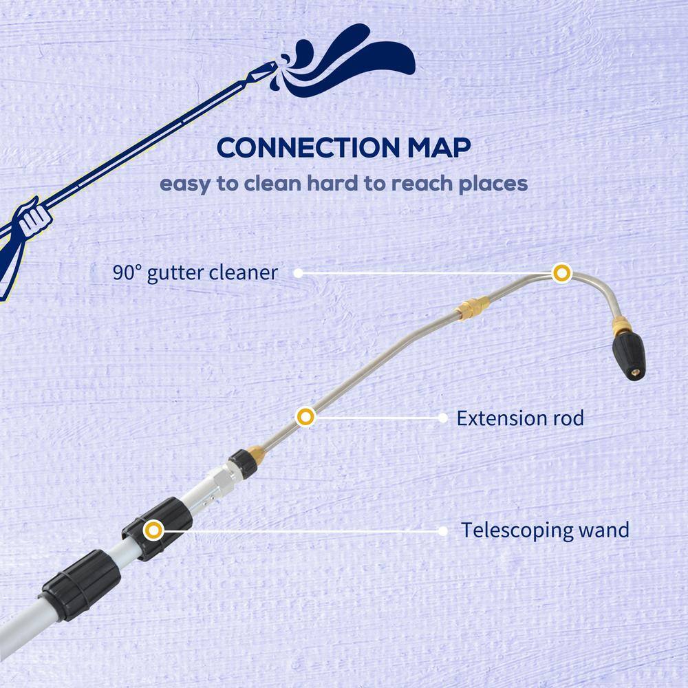 Outsunny 4000 PSI GPM Cold Water Electric High Pressure Washer Wand Extension Pole 845-098