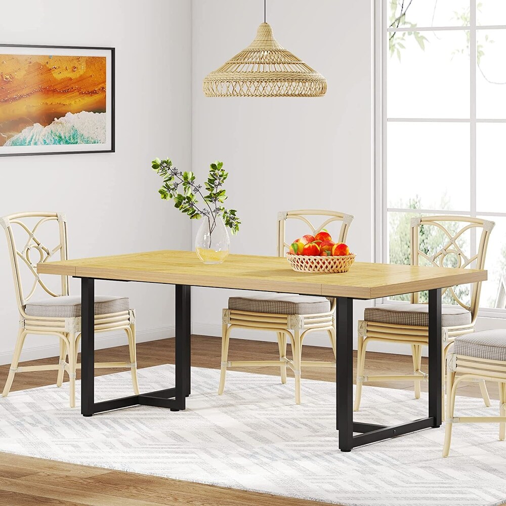 Industrial Rectangular 6 Seat Dining Table Kitchen Table for Dining Room Kitchen Home