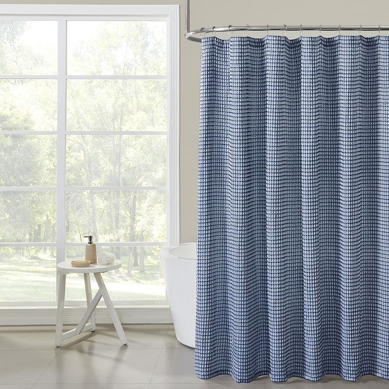 Hotel Collection Premium Waffle Weave Mold and Mildew Resistant Fabric Shower Curtain by Kate Aurora