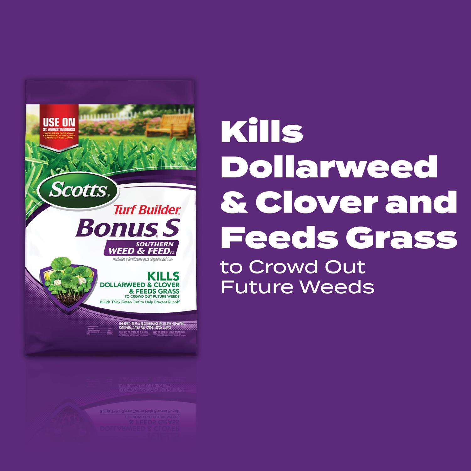 Scotts Turf Builder Bonus S Weed and Feed Lawn Fertilizer For Multiple Grass Types 10000 sq ft