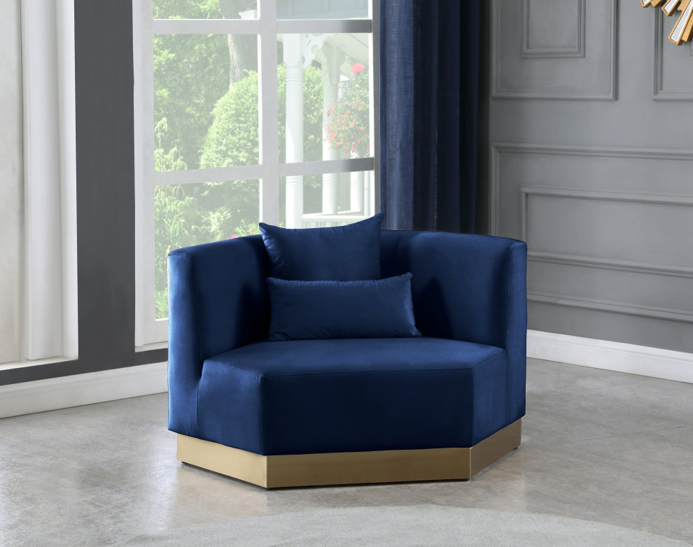 Marquis Velvet Upholstered Set   Contemporary   Armchairs And Accent Chairs   by Meridian Furniture  Houzz