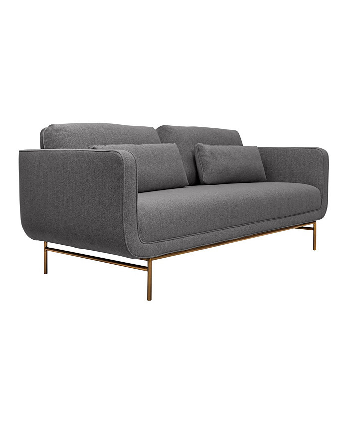 Armen Living Lilou 77 Polyester with Metal Legs Sofa