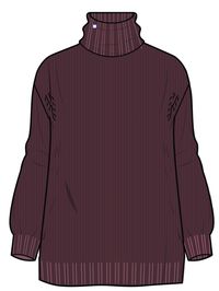 Snug Recycled Polo Neck Knitted Jumper - Wine