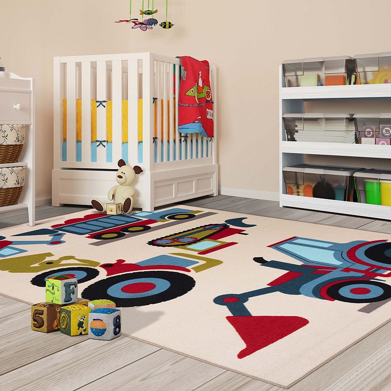 SUPERIOR Country Trucking Non-Slip Kids' Indoor Area Rug