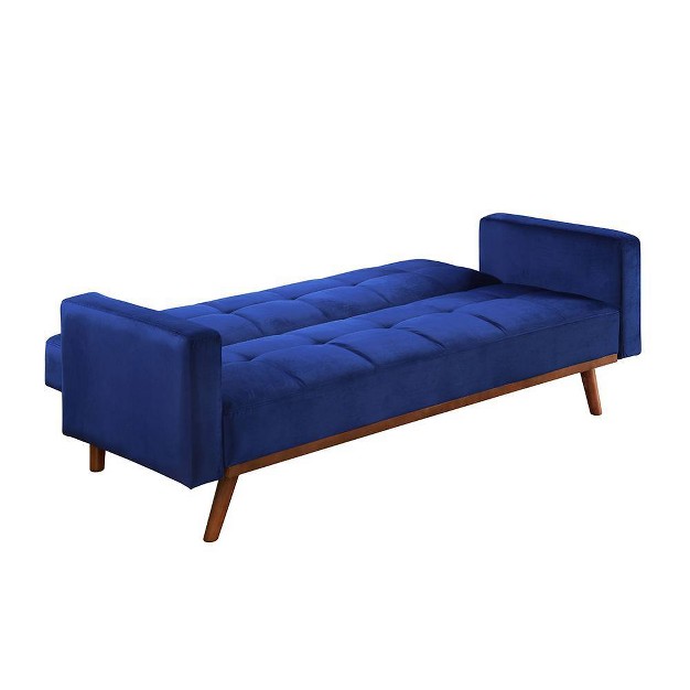 Tanitha Sofa Blue Velvet natural Finish Acme Furniture