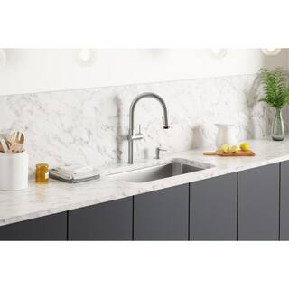 KOHLER Rune Single-Handle Pull-Down Sprayer Kitchen Faucet in Vibrant Stainless K-R22153-SD-VS