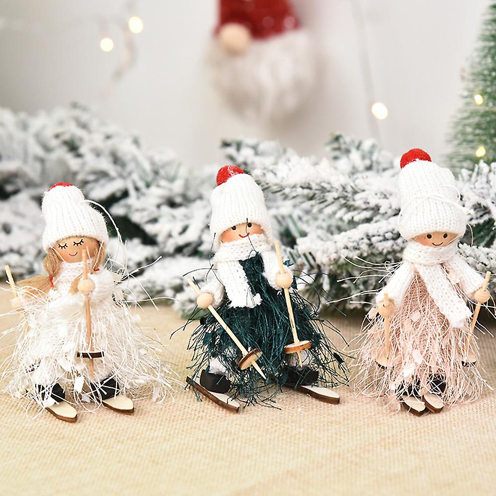 Christmas Decoration Boy And Girl Skiing Doll Pendant Tree Hanging Ornaments Christmas Crafts Elves Decorations Style 5