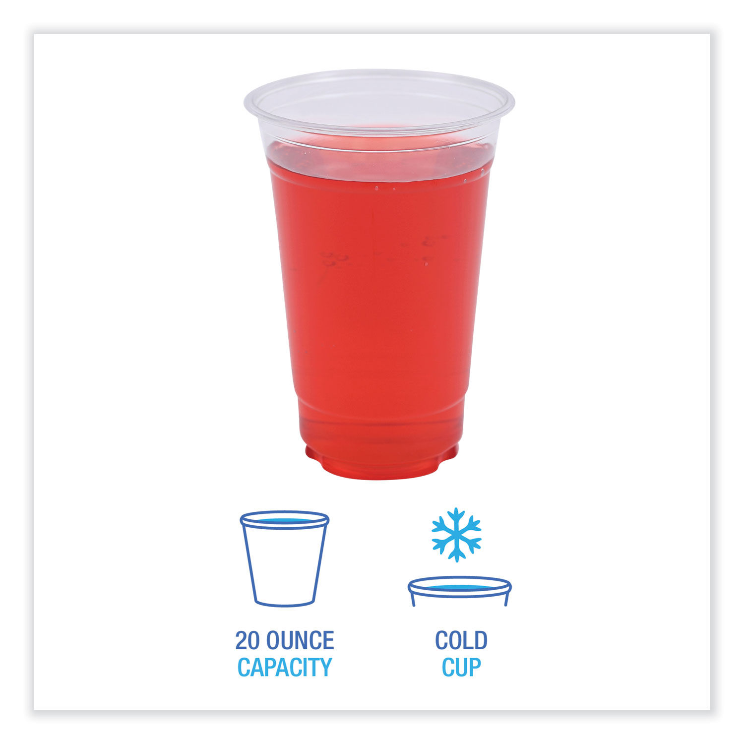 Clear Plastic Cold Cups by Boardwalkandreg; BWKPET20