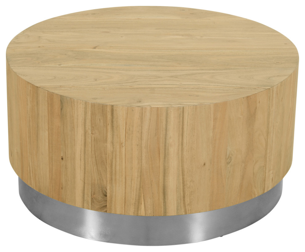 Acacia Wood Top Coffee Table   Contemporary   Coffee Tables   by Meridian Furniture  Houzz