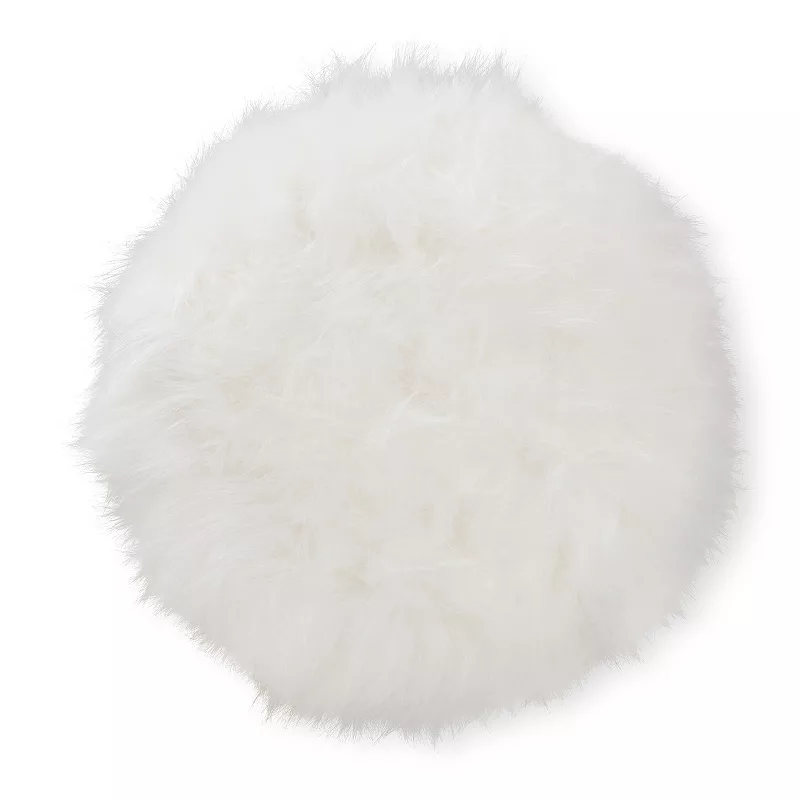 Baxton Studio Leonie Faux Fur Ottoman